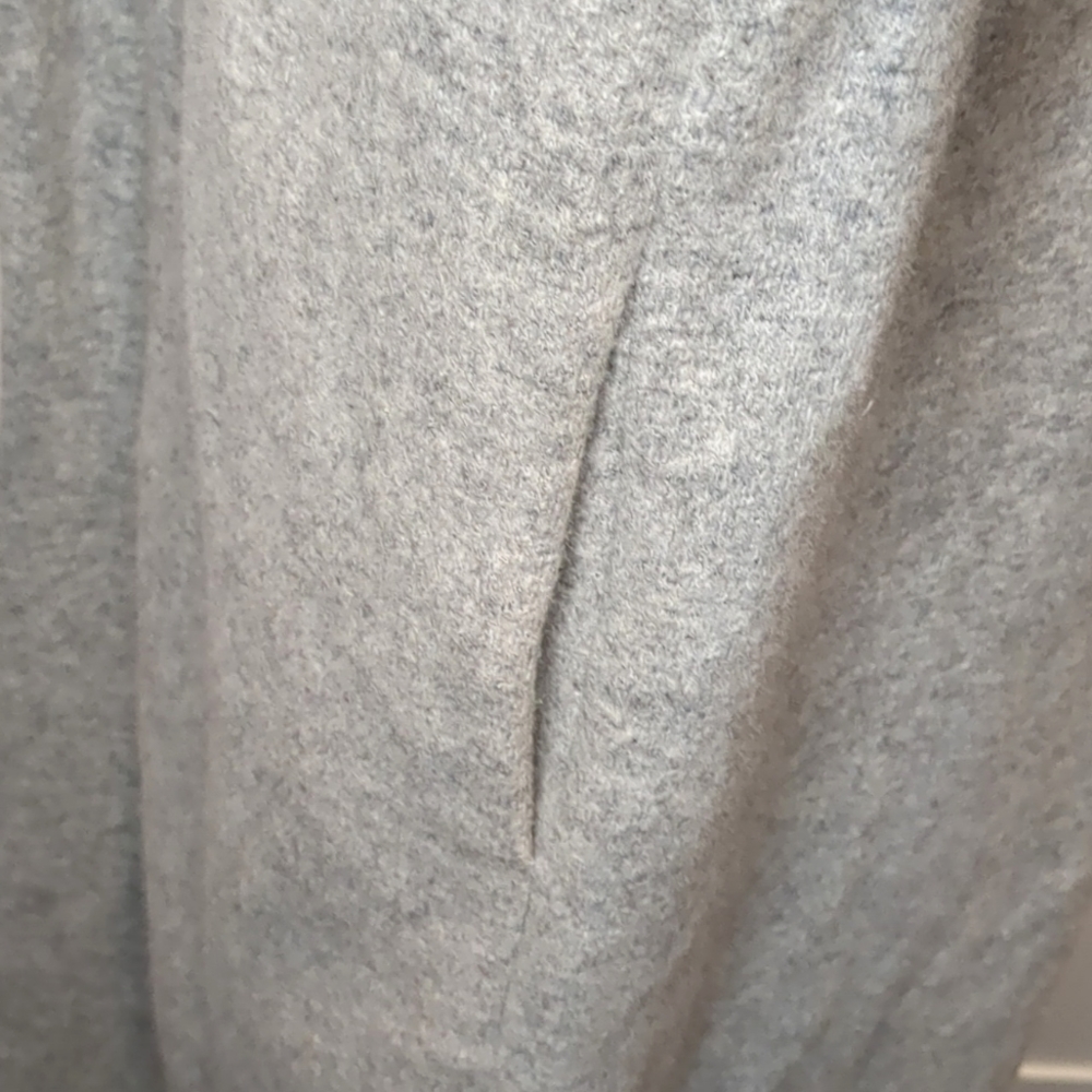 Oak + Fort Grey Wool Blend Long Sweater with Lapels - Picture 5 of 9
